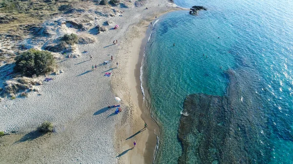 Yunanistan Kiklad Adasındaki Naxos Adasındaki Chora Köyü Gökyüzünden Görüldü — Stok fotoğraf