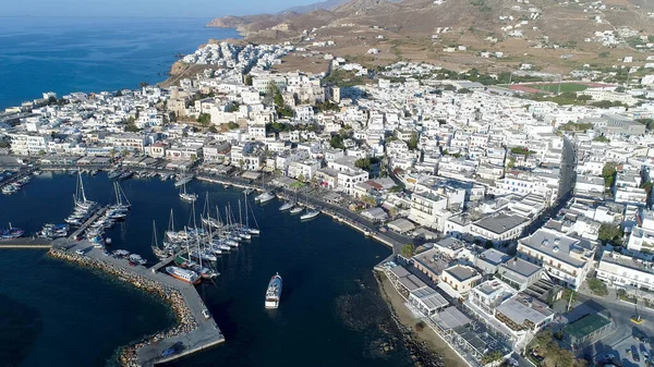 Chora Village Isla Naxos Las Cícladas Grecia Visto Desde Cielo — Foto de Stock