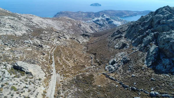 Die Insel Serifos Den Kykladen Griechenland Vom Himmel Aus Gesehen — Stockfoto