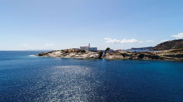 Kloster Chrisopigi Faros Auf Der Insel Sifnos Griechenland Luftaufnahme — Stockfoto