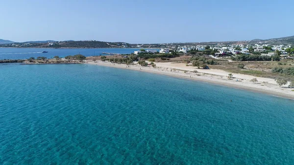 Playa Aliko Isla Naxos Las Cícladas Grecia Visto Desde Cielo — Foto de Stock