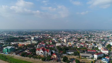 Laos 'taki Vientiane şehri gökyüzünden görüldü