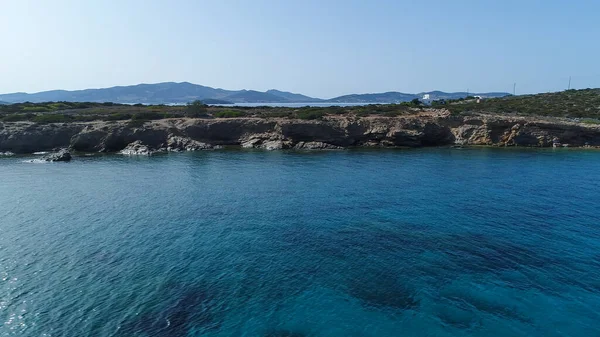Yunanistan Kiklad Adasındaki Naxos Adasındaki Aliko Plajı Gökyüzünden Görüldü — Stok fotoğraf