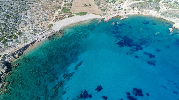 stock image Aliko beach on the island of Naxos in the Cyclades in Greece seen from the sky