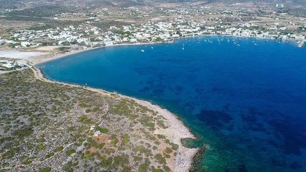 Playa Aliko Isla Naxos Las Cícladas Grecia Visto Desde Cielo — Foto de Stock