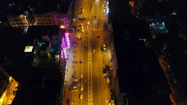 Staden New Delhi Indien Sett Från Himlen Och Natten — Stockfoto