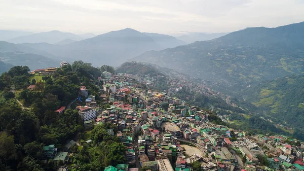 Sikkim Hindistan Gangtok Şehri Gökyüzünden Görüldü — Stok fotoğraf