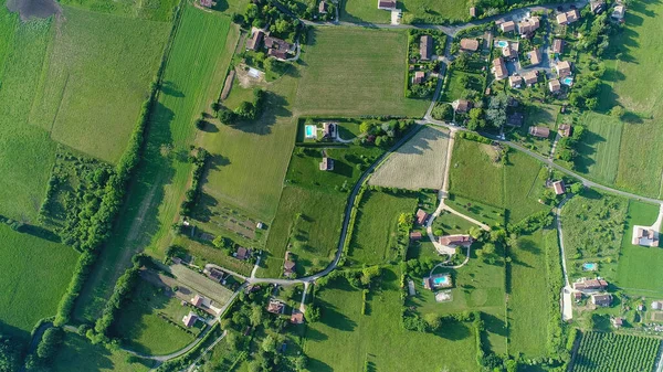 Villaggio Siorac Perigord Francia Visto Dal Cielo — Foto Stock