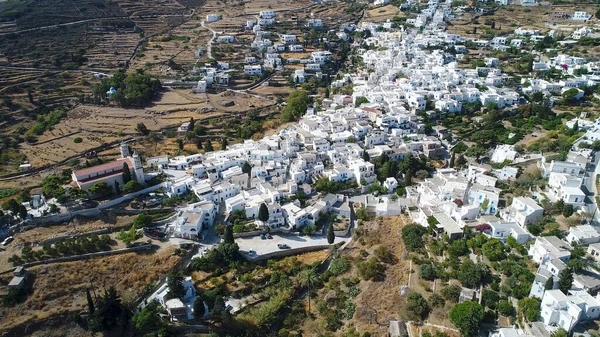 Pueblo Lefkes Isla Paros Las Cícladas Grecia Visto Desde Cielo — Foto de Stock