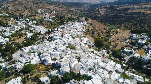 Vila Lefkes Ilha Paros Nas Cíclades Grécia Visto Céu — Fotografia de Stock