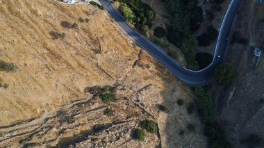 Yunanistan 'daki Kiklad adası gökyüzünden görüldü