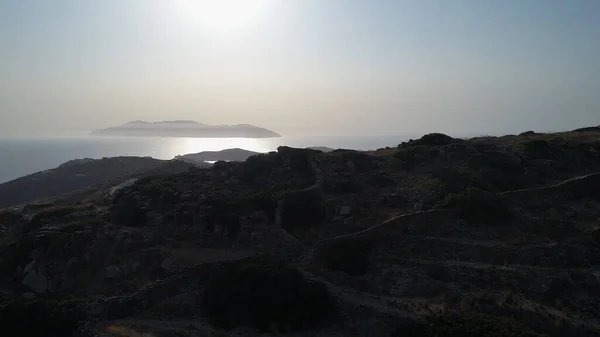 Die Insel Ios Den Kykladen Griechenland Vom Himmel Aus Gesehen — Stockfoto