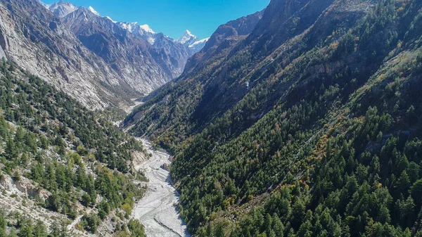 Dolina Gangotri Stanie Uttarakhand Indiach Widziana Nieba Obrazek Stockowy