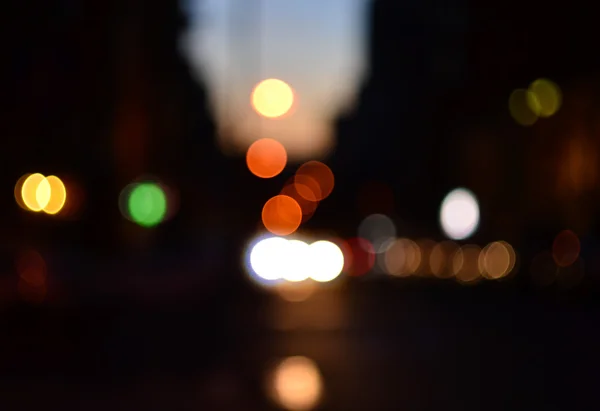 Evening street defocused cars lights background