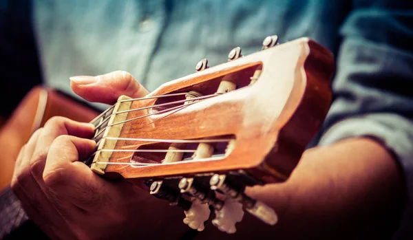 Chiusura Dello Strumento Musicale Chitarra — Foto Stock