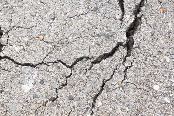 Macro, yoldaki beton asfalt çatlaklarına yakından bakıyor..