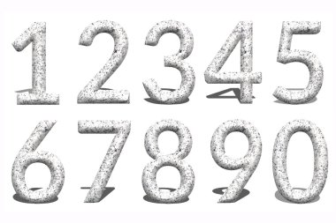 9 taş arka planda 3D sayı 0.