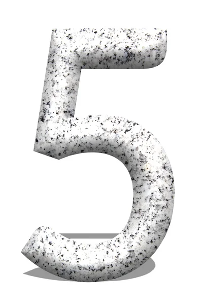 3d number 5 - from my stone number collection. — Stock Photo, Image