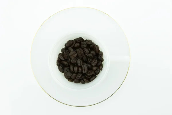 Cup of coffee beans isolate on white background. — Stock Photo, Image