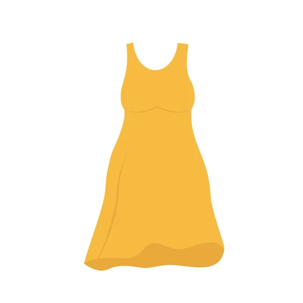 Robe Sans Manches Jaune Des Femmes Illustration Vectorielle Plate — Image vectorielle