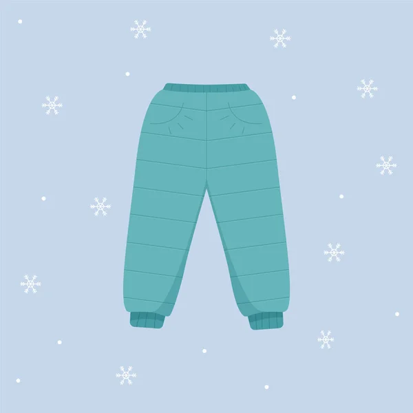 Zimní Kalhoty Teplé Kalhoty Zimní Oblečení — Stockový vektor