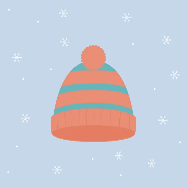 Chapeau Hiver Chapeau Chaud Accessoires Hiver — Image vectorielle