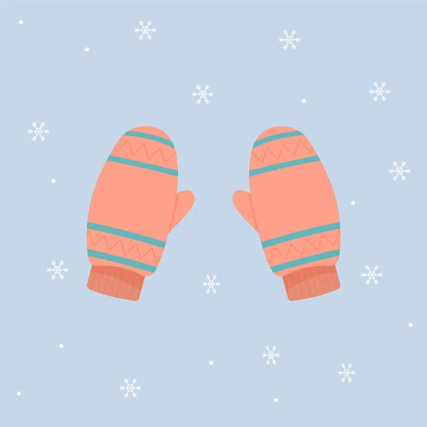 Des Mitaines Hiver Gants Chauds Accessoires Hiver — Image vectorielle