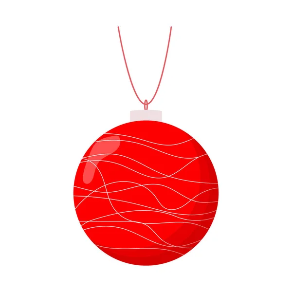 Mignonne boule d'arbre de Noël. Illustration vectorielle plate — Image vectorielle