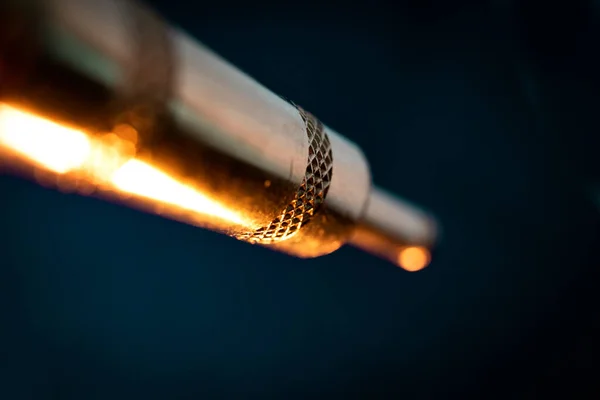 Macro Closeup Detail Metal Male Quarter Inch Instrument Jack Isolated — Stock Photo, Image