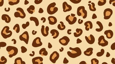 Soyut arkaplan. Leopar çizimi, basit sarı-kahverengi noktalar. Vektör illüstrasyonu.