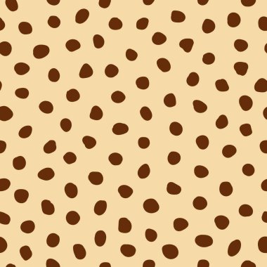 Küçük bezelyeli kusursuz desen, kahverengi daireler. Vektör illüstrasyonu. 