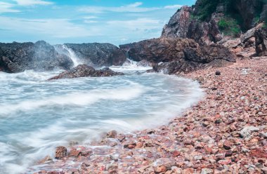 Hareket, dalgalar yıkama sırasında karaya bulanıklığı