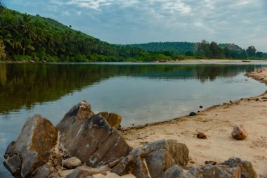 Nehir kıyısındaki kayalar, nehir kıyısındaki orman