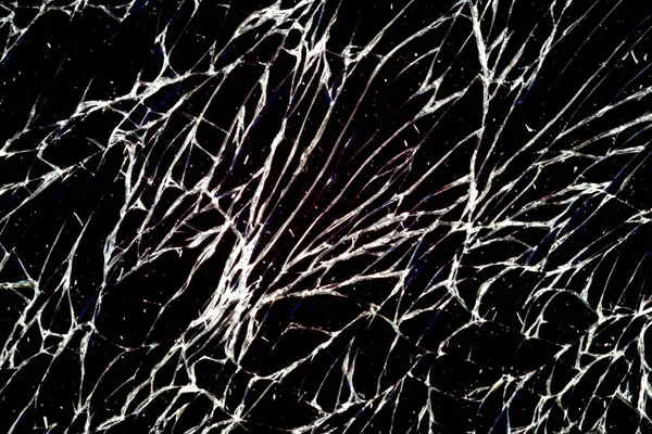 Shattered smart phone screen closeup view