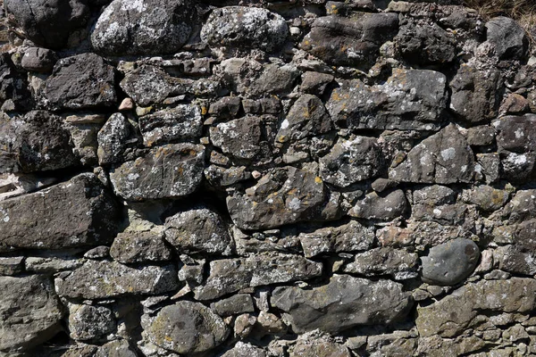 Zblízka Pohled Starodávnou Kamennou Hradbu — Stock fotografie