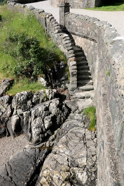 Externe Steintreppe Schloss Eilean Donan Schottischen Hochland — Stockfoto