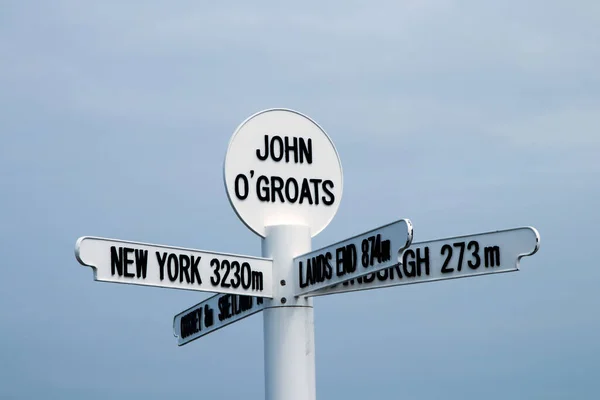Kierunki Przebiegu Tablic John Groats Północnej Szkocji — Zdjęcie stockowe