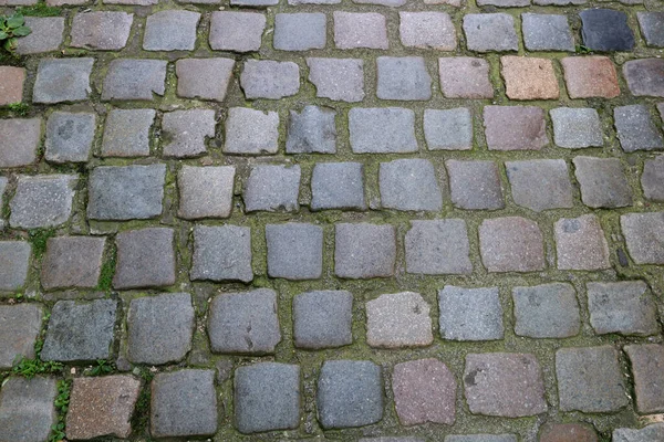 Old Cobbled Street Closeup View Background — Stock Photo, Image