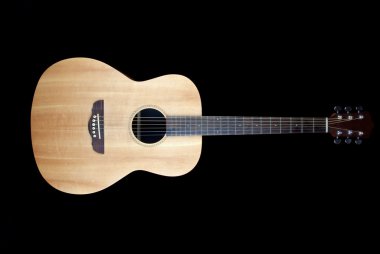 Acoustic Guitar on Black Background clipart