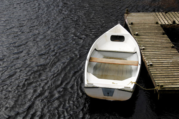 Old White Rowing Boat