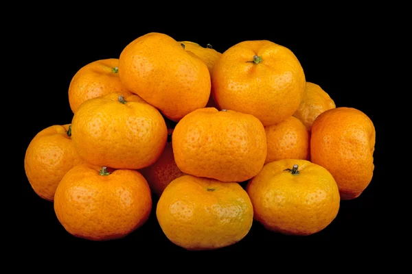 Small Mandarin Oranges on Black Background — Stock Photo, Image