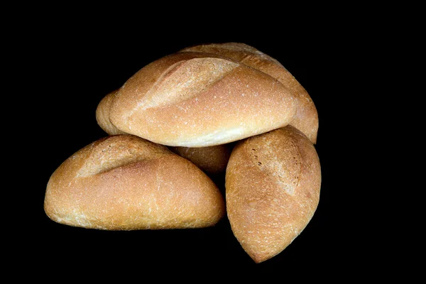 Bread Rolls Isolated on Black — Stock Photo, Image