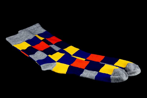 Brightly Coloured Socks on Black Background — Stock Photo, Image