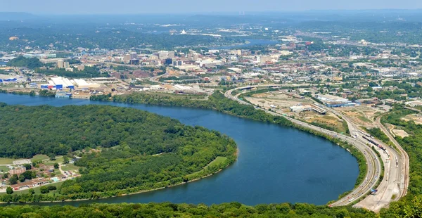 Panorama i Chattanooga, Tennessee från Lookout Mountain — Stockfoto