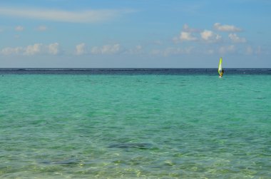 Tropikal ada plaj ve okyanus