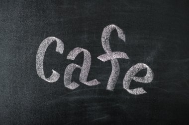 Vintage retro kara tahta: menü Restoran tasarım süsleme ile eski vintage ahşap çerçeve, yazı tahtası concept.advertising/decorate üzerinde el yazısı cafe tebeşir