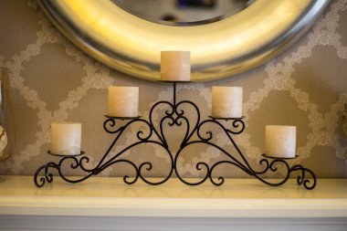 şömine sahte şamdan