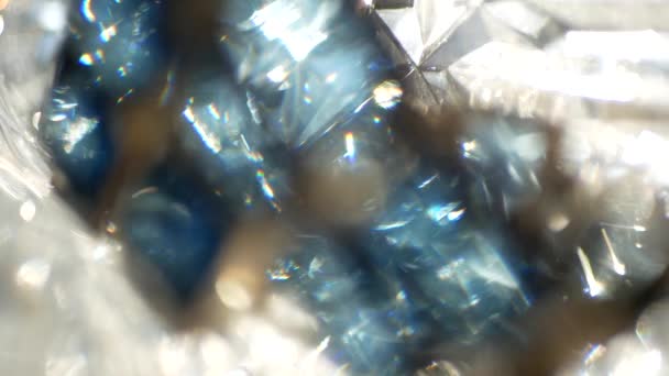 Fondo Abstracto Chispas Blancas Azules Brillan Sol Caleidoscopio Rayos Brillantes — Vídeos de Stock