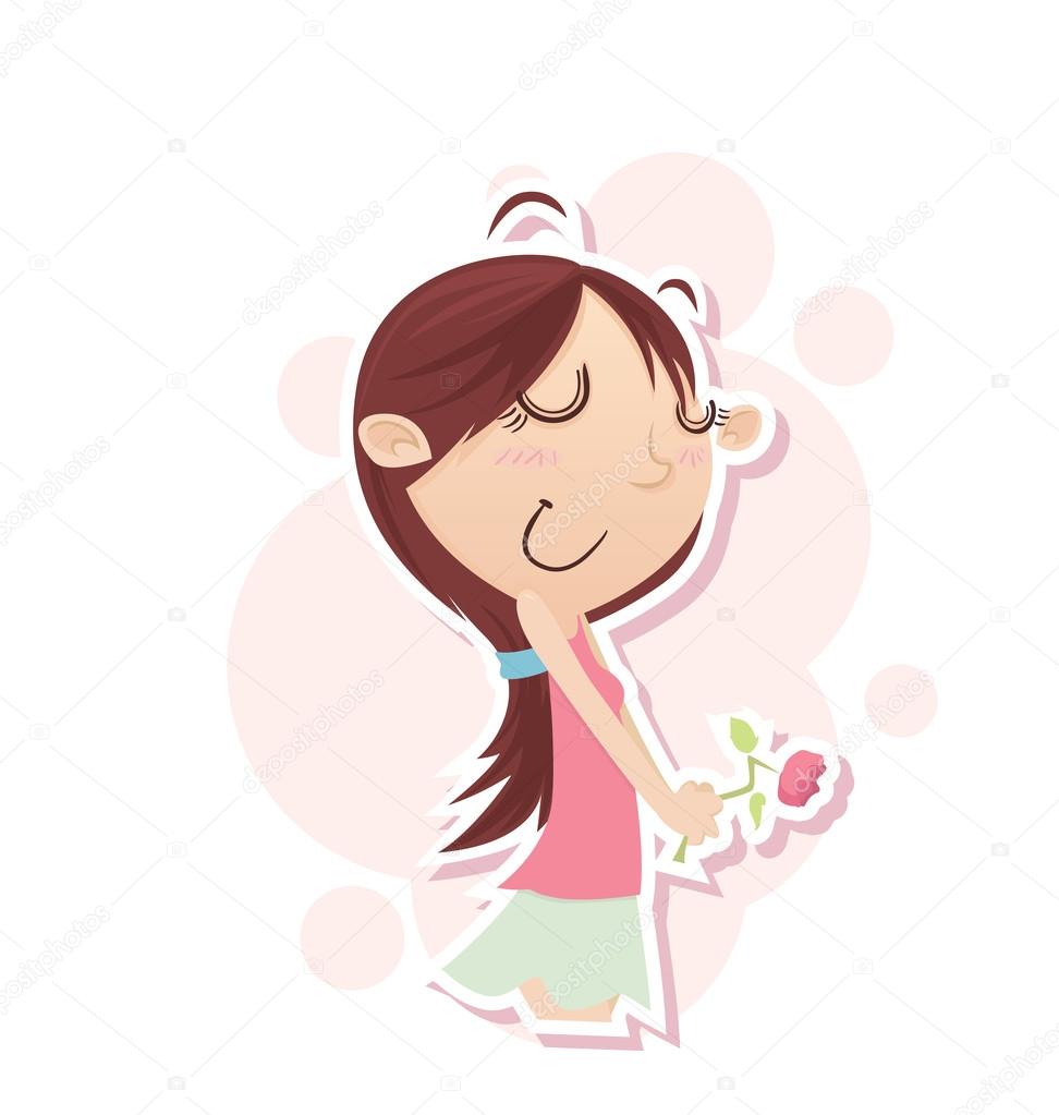 Blushing girl Stock Vector Image by 80502922