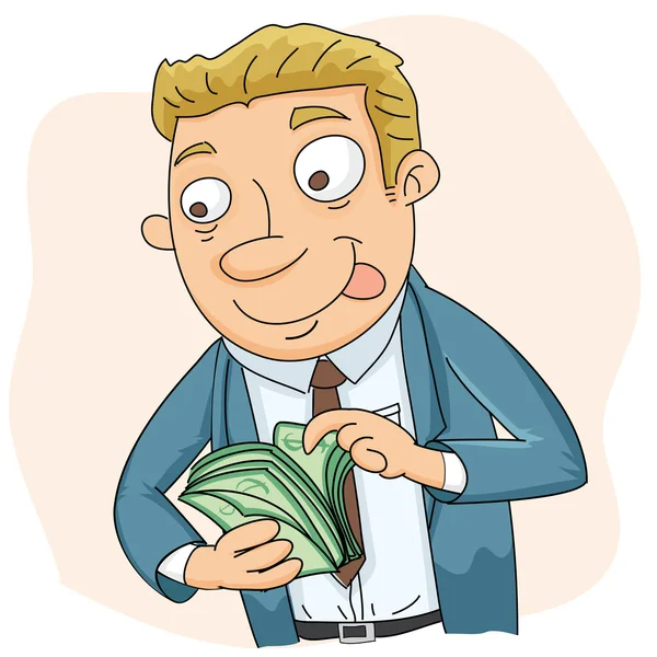 Biznesmen liczący pieniądze — Wektor stockowy